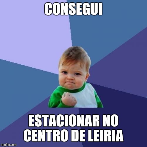 Success Kid Meme | CONSEGUI ESTACIONAR NO CENTRO DE LEIRIA | image tagged in memes,success kid | made w/ Imgflip meme maker