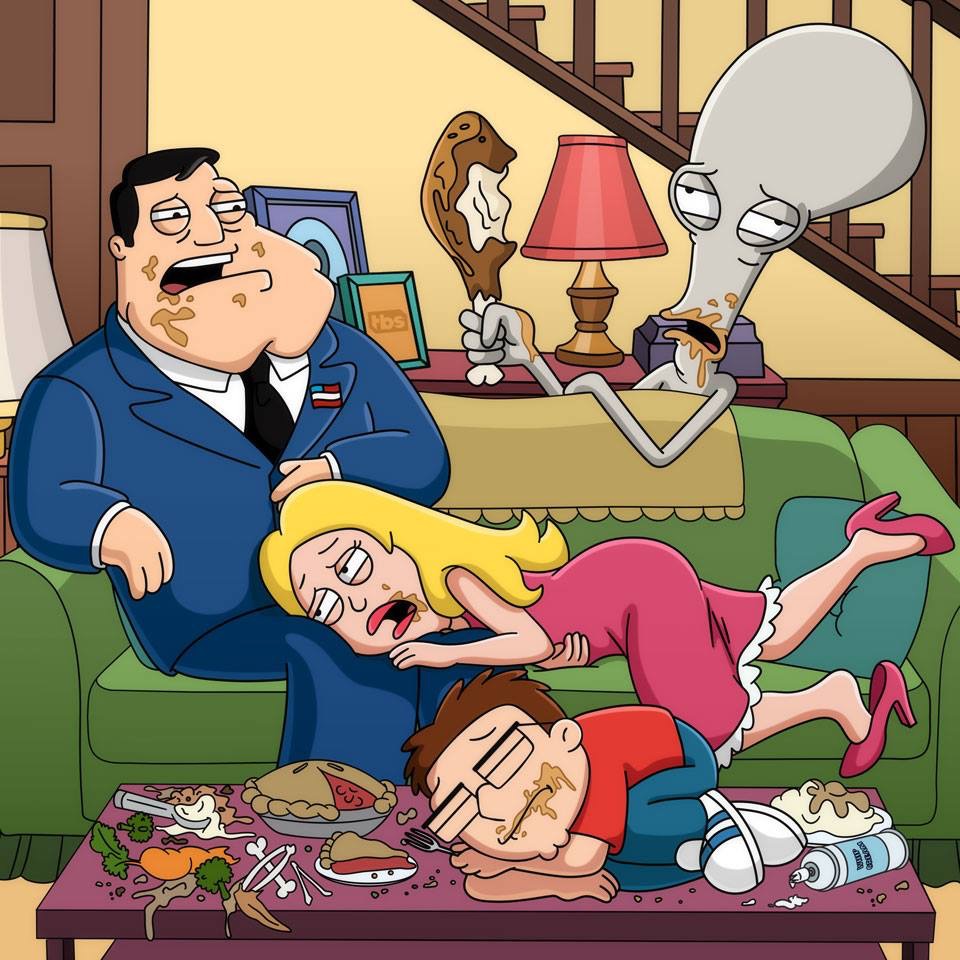 High Quality American Dad Too Much Food Blank Meme Template