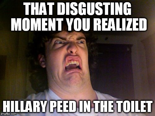 Oh No Meme | THAT DISGUSTING MOMENT YOU REALIZED HILLARY PEED IN THE TOILET | image tagged in memes,oh no | made w/ Imgflip meme maker