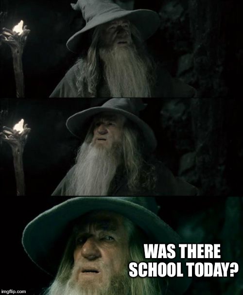 So I walked down to the bus stop and nobody was there. It was weird, because I was actually late... | WAS THERE SCHOOL TODAY? | image tagged in memes,confused gandalf | made w/ Imgflip meme maker