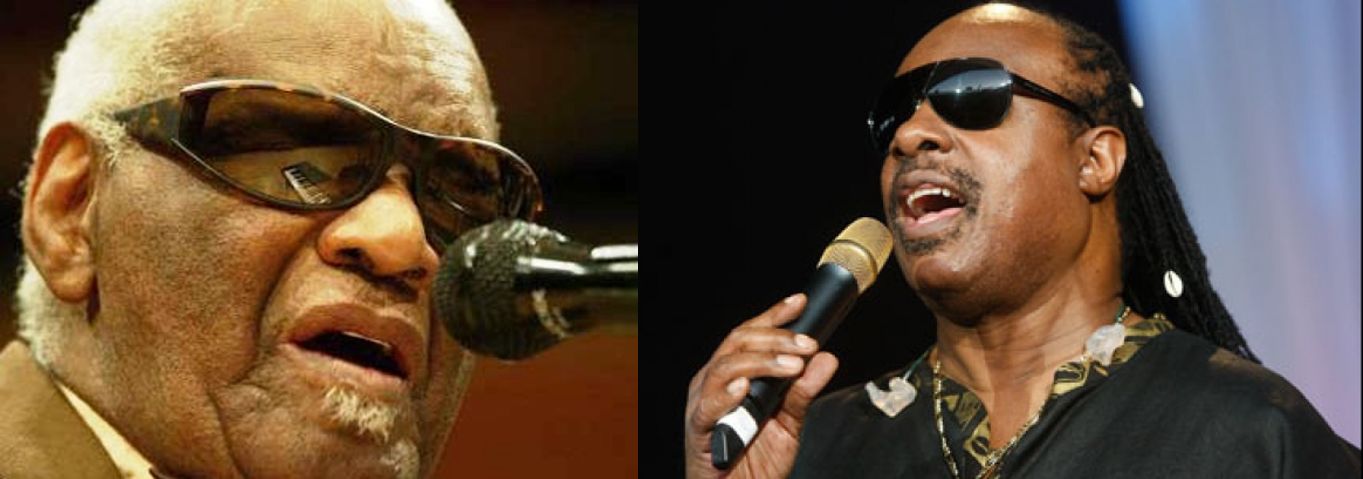 High Quality Ray Charles and Stevie Wonder Blank Meme Template