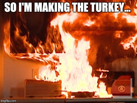 Cooking with babe | SO I'M MAKING THE TURKEY... | image tagged in cooking with babe | made w/ Imgflip meme maker