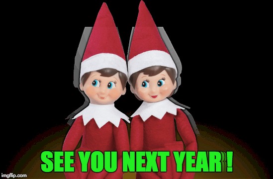 Elfies Selfies | SEE YOU NEXT YEAR ! | image tagged in elf on the shelf | made w/ Imgflip meme maker