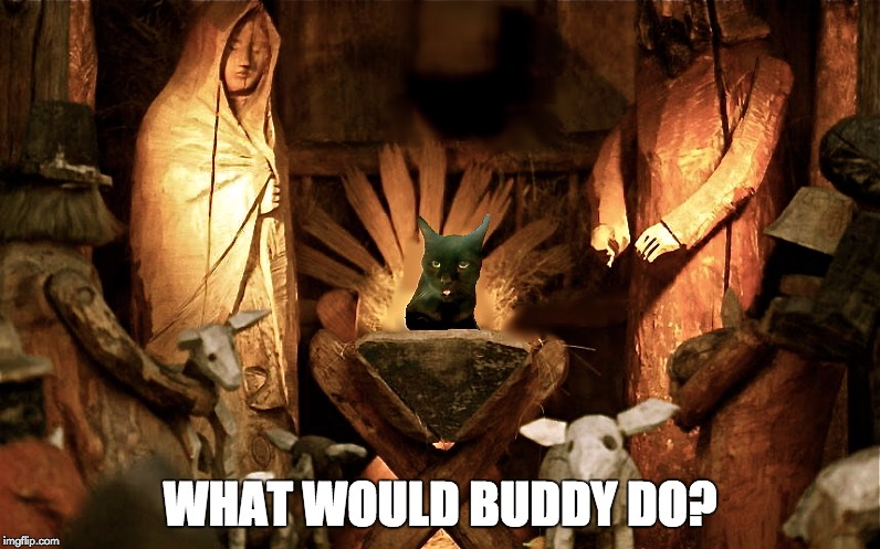 WHAT WOULD BUDDY DO? | image tagged in buddy christ | made w/ Imgflip meme maker