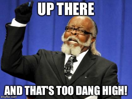 Too Damn High Meme | UP THERE AND THAT'S TOO DANG HIGH! | image tagged in memes,too damn high | made w/ Imgflip meme maker