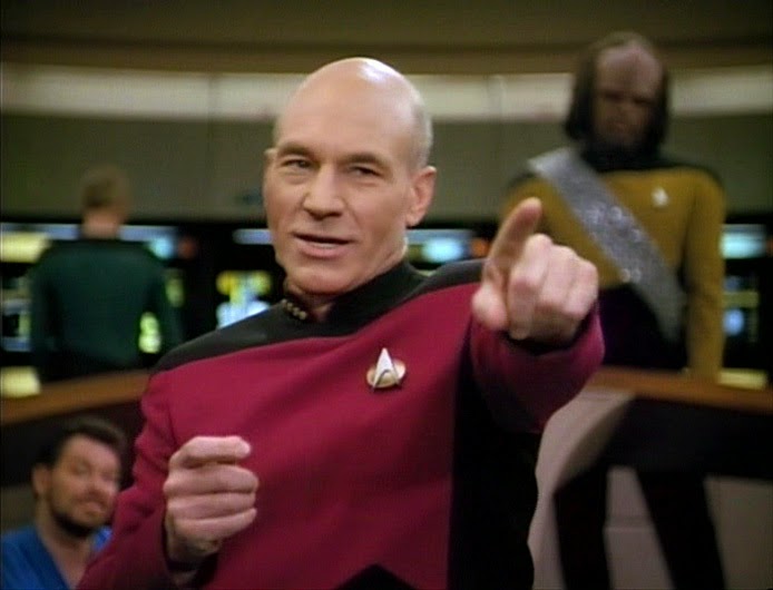 High Quality Captain Picard pointing Blank Meme Template