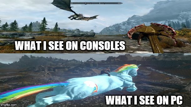 PC "Gaming" In A Nutshell 3 | WHAT I SEE ON CONSOLES WHAT I SEE ON PC | image tagged in pc gaming,in,a,nutshell | made w/ Imgflip meme maker