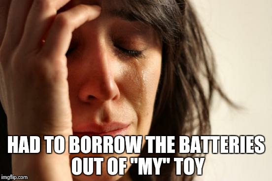 First World Problems Meme | HAD TO BORROW THE BATTERIES OUT OF "MY" TOY | image tagged in memes,first world problems | made w/ Imgflip meme maker