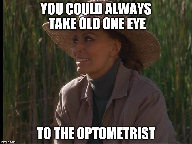 YOU COULD ALWAYS TAKE OLD ONE EYE TO THE OPTOMETRIST | made w/ Imgflip meme maker