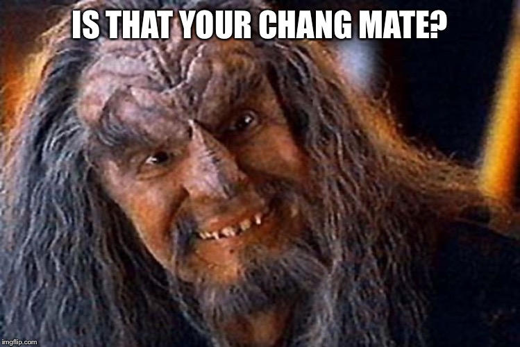 After party Klingon | IS THAT YOUR CHANG MATE? | image tagged in klingon | made w/ Imgflip meme maker