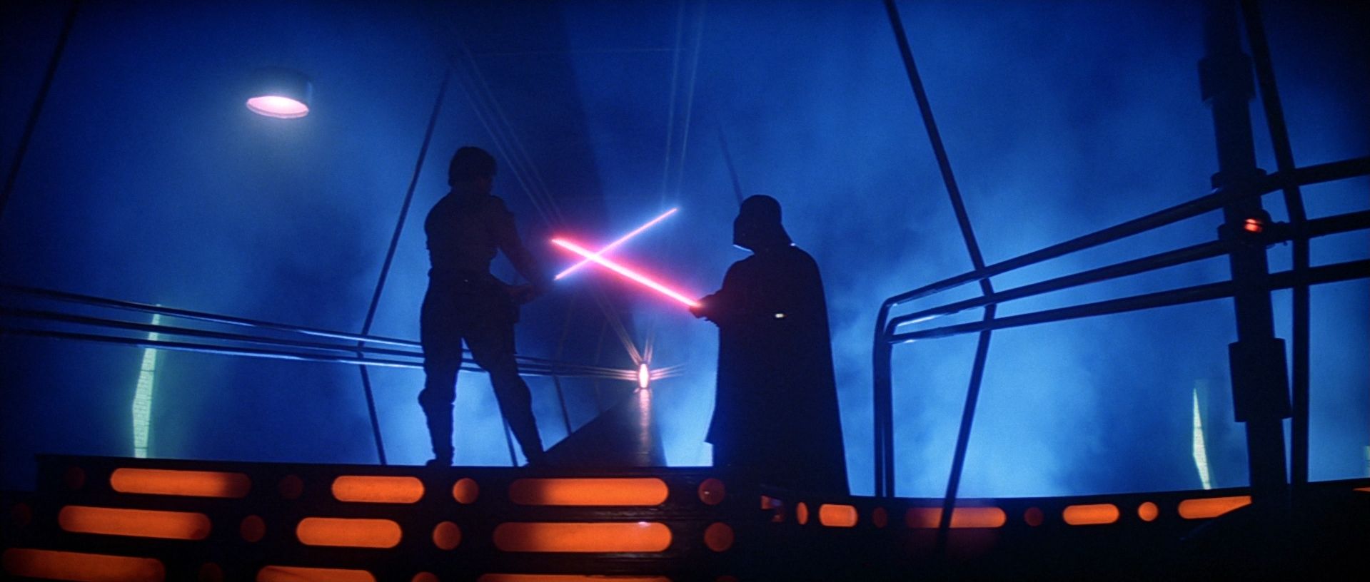 Darth and Luke Star Wars lightsaber battle Bespin Blank Meme Template