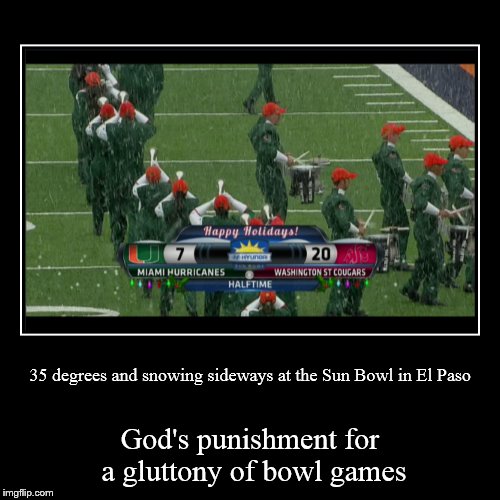 Sun Bowl? | image tagged in funny,demotivationals,college football,sun bowl | made w/ Imgflip demotivational maker