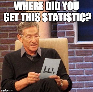 Maury Lie Detector Meme | WHERE DID YOU GET THIS STATISTIC? | image tagged in memes,maury lie detector | made w/ Imgflip meme maker