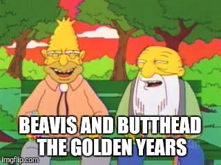 Simpsons | BEAVIS AND BUTTHEAD THE GOLDEN YEARS | image tagged in simpsons | made w/ Imgflip meme maker
