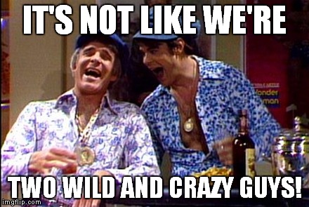 IT'S NOT LIKE WE'RE TWO WILD AND CRAZY GUYS! | made w/ Imgflip meme maker