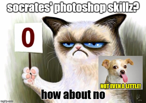 socrates' photoshop skillz? how about no NOT EVEN A LITTLE! | made w/ Imgflip meme maker