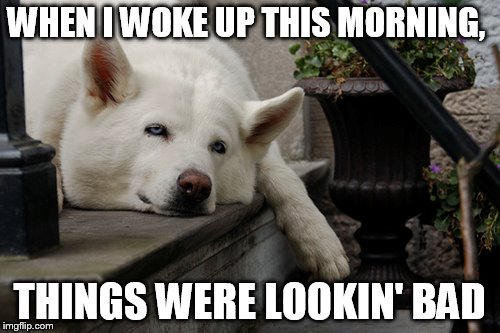 WHEN I WOKE UP THIS MORNING, THINGS WERE LOOKIN' BAD | made w/ Imgflip meme maker