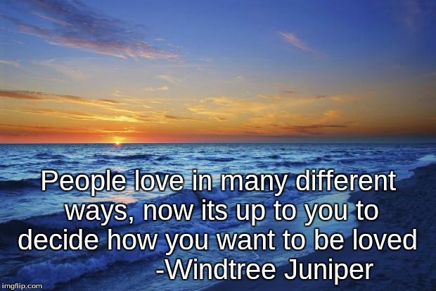 Beach | People love in many different ways, now its up to you to decide how you want to be loved            -Windtree Juniper | image tagged in beach | made w/ Imgflip meme maker