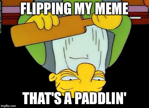 That's a paddlin' | FLIPPING MY MEME THAT'S A PADDLIN' | image tagged in memes,that's a paddlin' | made w/ Imgflip meme maker
