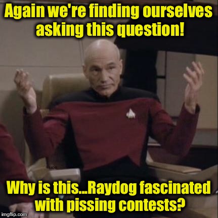 StarFleet has a burning question, so the Enterprise is back orbiting the planet Meme in the ImgFlip System........ | Again we're finding ourselves asking this question! Why is this...Raydog fascinated with pissing contests? | image tagged in picard hands apart,memes,funny memes | made w/ Imgflip meme maker