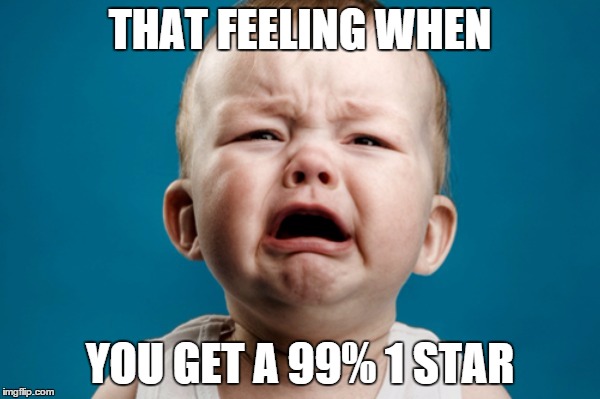 Troll | THAT FEELING WHEN YOU GET A 99% 1 STAR | image tagged in troll | made w/ Imgflip meme maker
