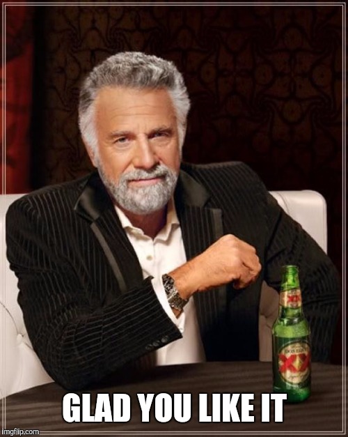 GLAD YOU LIKE IT | image tagged in memes,the most interesting man in the world | made w/ Imgflip meme maker
