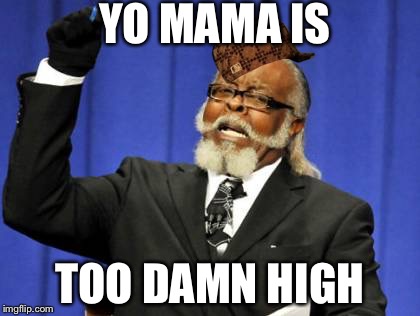 Too Damn High | YO MAMA IS TOO DAMN HIGH | image tagged in memes,too damn high,scumbag | made w/ Imgflip meme maker