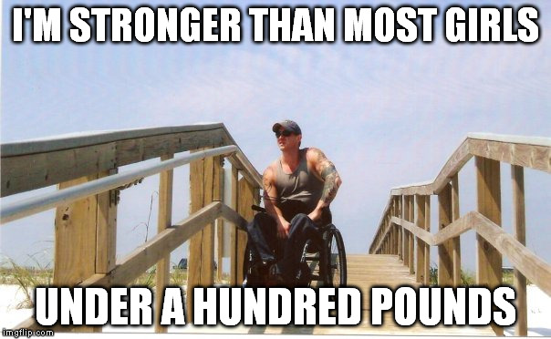 I'M STRONGER THAN MOST GIRLS UNDER A HUNDRED POUNDS | image tagged in the thinker | made w/ Imgflip meme maker
