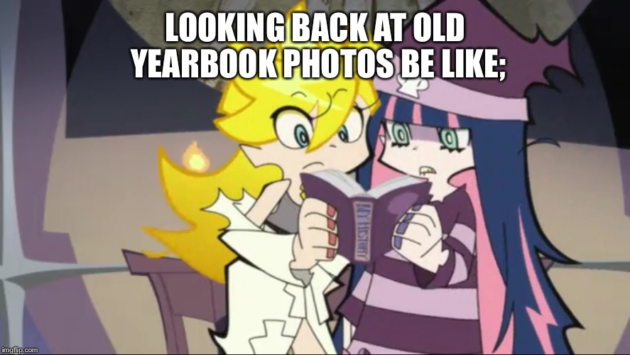 Why the fuck were most of us so ugly? | LOOKING BACK AT OLD YEARBOOK PHOTOS BE LIKE; | image tagged in anime | made w/ Imgflip meme maker