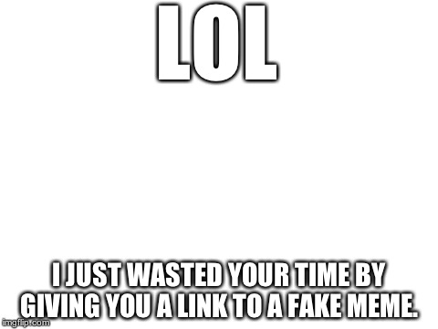 Gotteeeeeem!!!! | LOL I JUST WASTED YOUR TIME BY GIVING YOU A LINK TO A FAKE MEME. | image tagged in blank white template | made w/ Imgflip meme maker