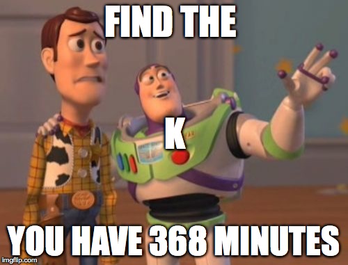 X, X Everywhere Meme | FIND THE YOU HAVE 368 MINUTES K | image tagged in memes,x x everywhere | made w/ Imgflip meme maker