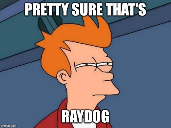 Futurama Fry Meme | PRETTY SURE THAT'S RAYDOG | image tagged in memes,futurama fry | made w/ Imgflip meme maker
