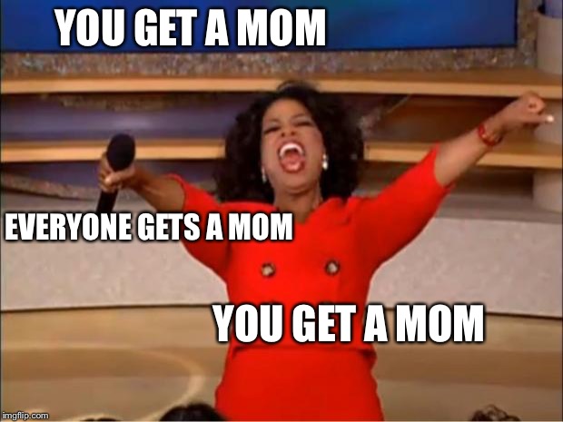 Oprah You Get A | YOU GET A MOM YOU GET A MOM EVERYONE GETS A MOM | image tagged in memes,oprah you get a | made w/ Imgflip meme maker