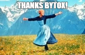 Not hungover! | THANKS BYTOX! | image tagged in bytox | made w/ Imgflip meme maker