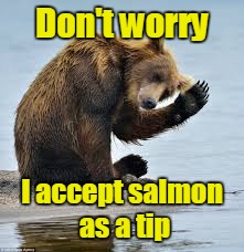Don't worry I accept salmon as a tip | made w/ Imgflip meme maker