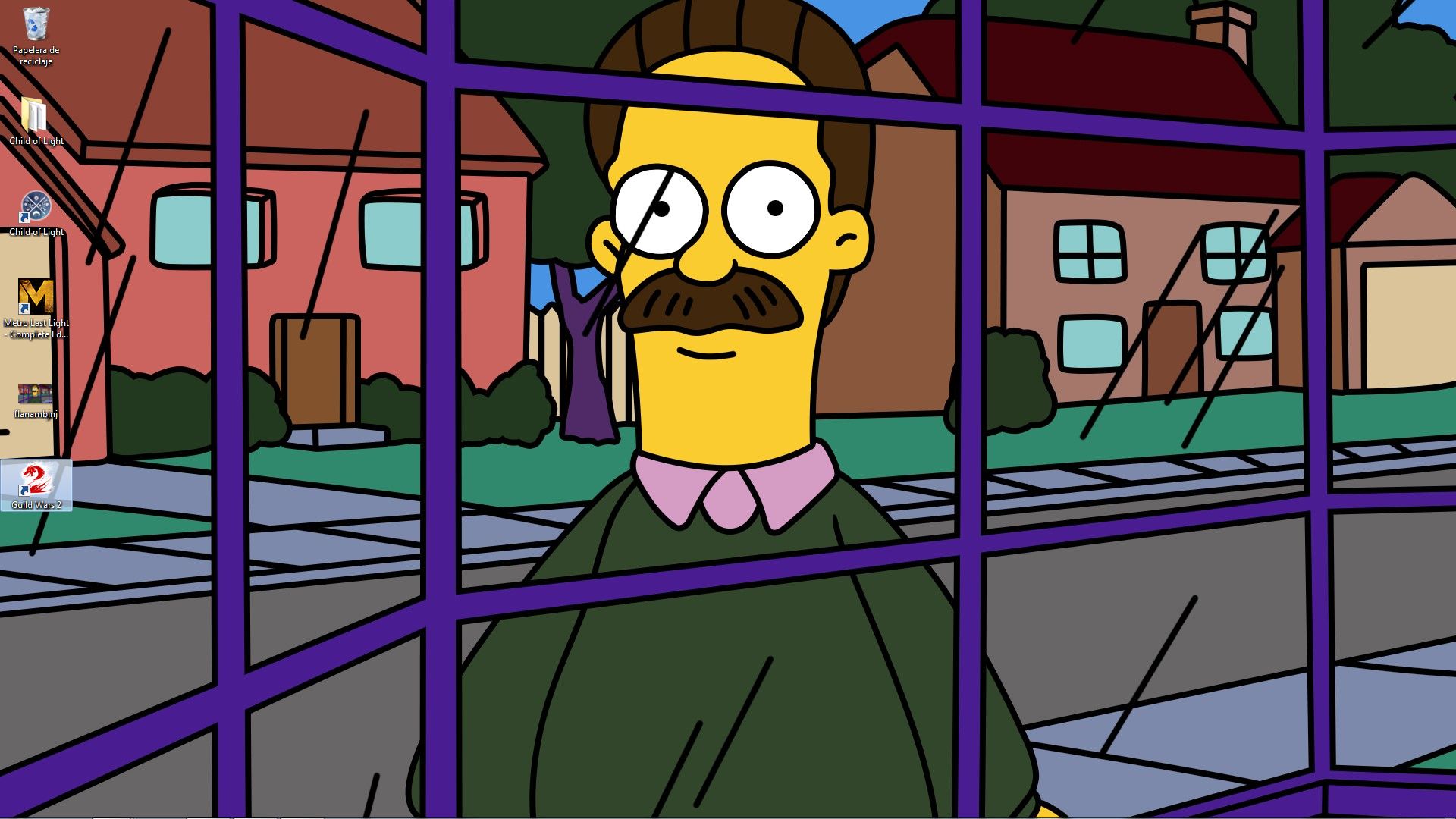 Ned Flanders Looking in window Blank Meme Template. 