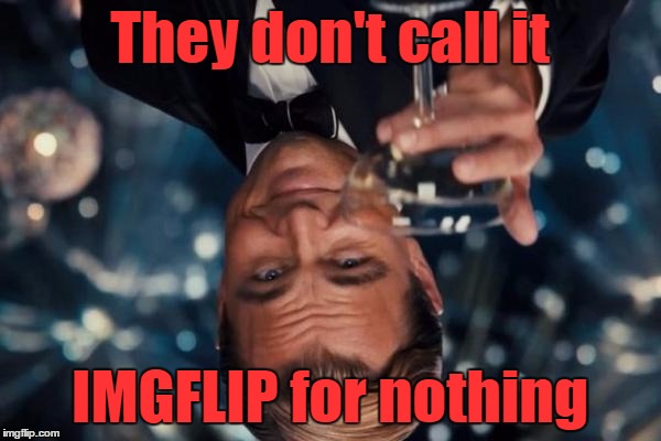 Leonardo Dicaprio Cheers Meme | They don't call it IMGFLIP for nothing | image tagged in memes,leonardo dicaprio cheers | made w/ Imgflip meme maker