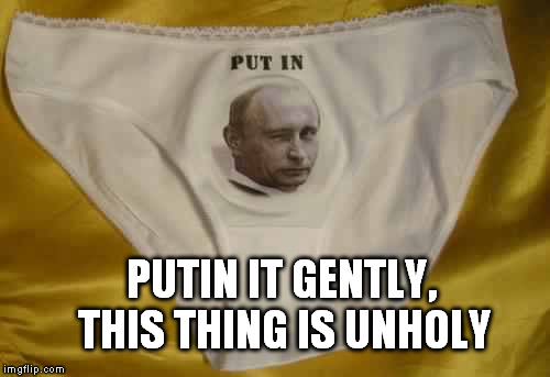 Putin it gently | PUTIN IT GENTLY, THIS THING IS UNHOLY | image tagged in putin | made w/ Imgflip meme maker