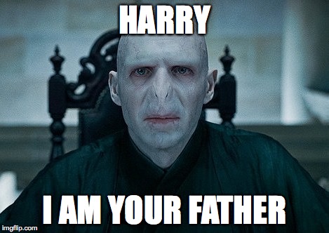 Voldemort | HARRY I AM YOUR FATHER | image tagged in voldemort | made w/ Imgflip meme maker