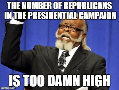 Too Damn High | THE NUMBER OF REPUBLICANS IN THE PRESIDENTIAL CAMPAIGN IS TOO DAMN HIGH | image tagged in memes,too damn high | made w/ Imgflip meme maker