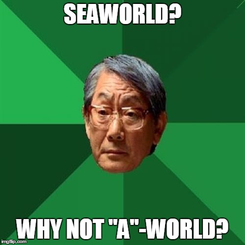 High Expectations Asian Father | SEAWORLD? WHY NOT "A"-WORLD? | image tagged in memes,high expectations asian father,seaworld | made w/ Imgflip meme maker