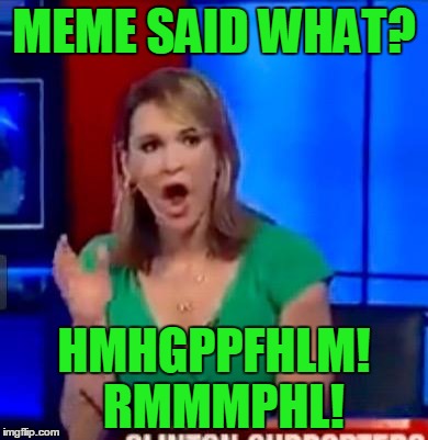 MEME SAID WHAT? HMHGPPFHLM!  RMMMPHL! | made w/ Imgflip meme maker