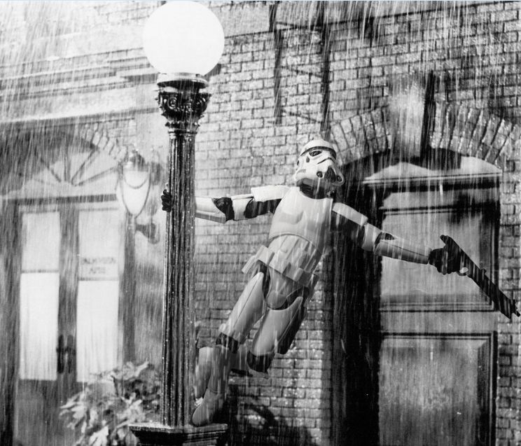 Stormtrooper Singin' in the Rain Blank Meme Template