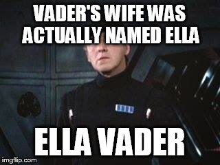 Star Wars Where Are You Taking This X | VADER'S WIFE WAS ACTUALLY NAMED ELLA ELLA VADER | image tagged in star wars where are you taking this x | made w/ Imgflip meme maker