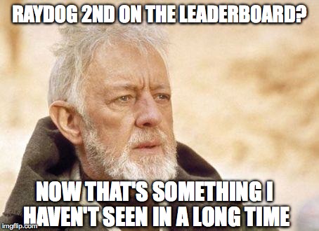 Now that's a name I haven't heard since...  | RAYDOG 2ND ON THE LEADERBOARD? NOW THAT'S SOMETHING I HAVEN'T SEEN IN A LONG TIME | image tagged in now that's a name i haven't heard since | made w/ Imgflip meme maker