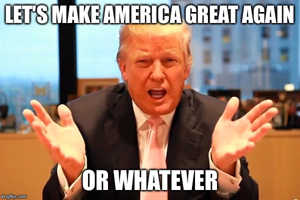 LET'S MAKE AMERICA GREAT AGAIN OR WHATEVER | made w/ Imgflip meme maker