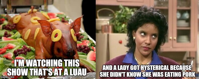 Really? | I'M WATCHING THIS SHOW THAT'S AT A LUAU AND A LADY GOT HYSTERICAL BECAUSE SHE DIDN'T KNOW SHE WAS EATING PORK | image tagged in memes,dumb,claire | made w/ Imgflip meme maker