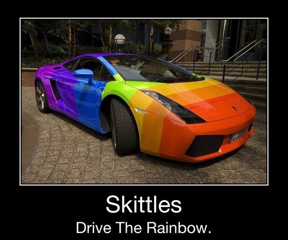 image tagged in funny,cars,demotivationals,rainbow