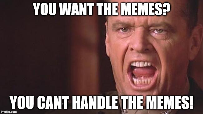 you cant handle the memes | YOU WANT THE MEMES? YOU CANT HANDLE THE MEMES! | image tagged in you cant handle the memes | made w/ Imgflip meme maker
