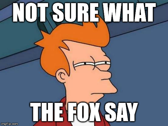 Futurama Fry Meme | NOT SURE WHAT THE FOX SAY | image tagged in memes,futurama fry | made w/ Imgflip meme maker